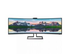 Monitor Profesional Curvo Philips 499P9H 48.8" Ultrapanorámico Dual QHD con Webcam y Multimedia, Regulable en altura