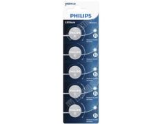 Pack de 5 Pilas de Botón Philips CR2016 Lithium - Tecnología de Litio
