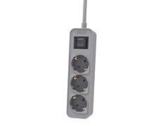 Regleta con Interruptor Philips CHP2134G - 3 Tomas de Corriente - Cable 1.5m
