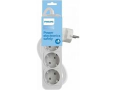 Regleta Philips con Interruptor - 3 Tomas de Corriente - Cable 1.5m