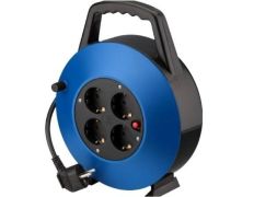 Regleta enrollable Phasak BN 3411 - 4 Tomas de Corriente, Cable 10m - Azul