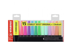 Peana Stabilo Boss Original Marcadores Fluorescentes - 15 Unidades Colores Surtidos