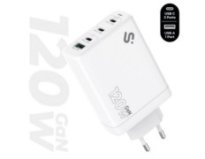 Cargador de Pared GaN Subblim 120W Charger USB-C Tipo-C 3xUSB 1xUSB-A