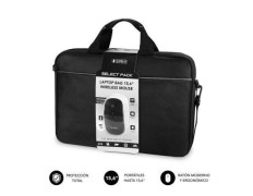 Maletín y Ratón Inalámbrico Subblim Select Pack para Portátiles hasta 15.6" con Cinta para Trolley