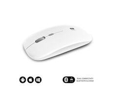 Ratón Inalámbrico Subblim Dual Flat/ Batería recargable/ Hasta 1600 DPI - Blanco