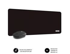 Set Subblim Harmony Black - Ratón Inalámbrico y Alfombrilla - hasta 1200 DPI