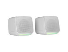 ALTAVOCES 2.0 MARS GAMING MSPROW BLANCO 10W USB + JACK CONTROL DE VOLUMEN RGB - Blancos