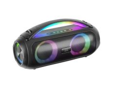 ALTAVOZ BLUETOOTH PORTABLE MARS GAMING MSPULSEW NEGRO 50W ULTRABASS RGB BAT. 8h BT USB AUX FM - Negro