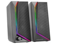 ALTAVOCES 2.0 MARS GAMING MS72 BLACK 15W JACK 3.5mm ILUMINACION RGB CONTROL DE VOLUMEN ENTRADA JACK - Negros