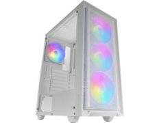 CAJA ATX MARS GAMING MCAIRW FRONTAL BLANCO DE MALLA 4x120mm RAINBOW - Blanca