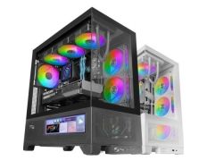 CAJA ATX MARS GAMING MCLCDX NEGRO CRISTAL TEMPLADO CONTINUO LCD GPU 425mm 3x2.5 o 3x3.5