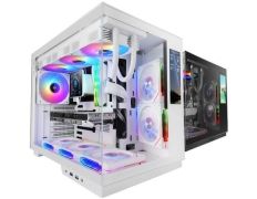 CAJA ATX CUBE MARS GAMING MCMIRAGE BLANCO CRISTAL CONTINUO LCD GPU 400mm 1x3.5 2x2.5 - Blanca