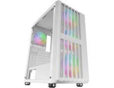 CAJA ATX MARS GAMING MCVAULTW FRONTAL BLANCO MALLA VERTICAL 4x120mm ARGB 3xPCI VERT - Blanca