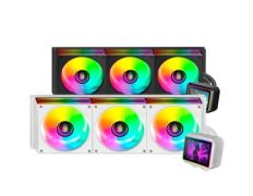 SISTEMA DE REFRIGERACION LIQUIDA MARS GAMING MLVISIONII360W BLANCO 3x120mm ARGB TPD 600W PANTALLA - Blanco