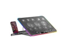 BASE DE REFRIGERACION PARA PORTATILES MARS GAMING MNBC13 CON SOPORTE DE MOVIL/TABLET 13XFANS - Iluminación LED