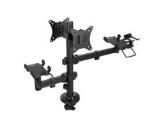 Soporte de Mesa TooQ TQPM0002 para 2 Monitores, TPV, Impresora - Giratorio e Inclinable