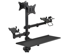 SOPORTE DE MESA TOOQ TQPM000 NEGRO TPV IMPRESORA 2 PANTALLAS 17-32" TERMINAL LECTOR BANDEJA TECLADO