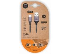 Tech One Tech Cable USB 2.0 Tipo C Macho a USB Macho 2m - Modelo TEC2023