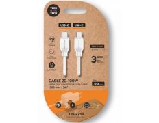 Cable USB 2.0 Tipo-C Tech One Tech TEC2210/ USB Tipo-C Macho - USB Tipo-C Macho/ Hasta 100W/ 480Mbps/ 1.5m