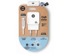 Cargador de Pared Tech One Tech TEC2222/ 1xUSB Tipo-C + Cable Lightning/ 20W