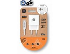 Cargador de Pared Tech One Tech con USB Tipo-C - 12W + Cable USB Tipo-C