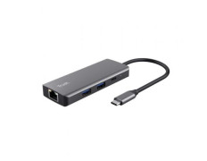Docking Trust Dalyx USB Tipo-C con HDMI 4K y RJ45, 2 USB Tipo-C y 2 USB