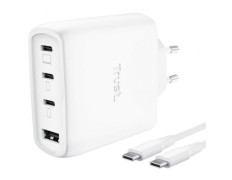 Cargador de Pared GaN Trust Maxo 65W con Cable USB Tipo-C y 3xUSB Tipo-C 1xUSB