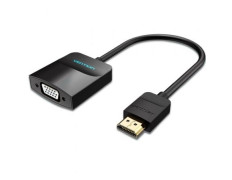 Conversor Vention 42444/ HDMI Macho - VGA Hembra/ Jack 3.5 Hembra/ 15cm - Negro