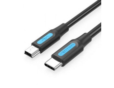 Cable USB 2.0 Tipo-C Vention COWBD/ USB Tipo-C Macho - MiniUSB Macho/ 480Mbps/ 50cm - Negro