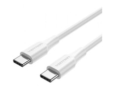 Cable USB 2.0 Tipo-C 3A Vention TRCWH/ USB Tipo-C Macho - USB Tipo-C Macho/ Hasta 60W/ 480Mbps/ 2m