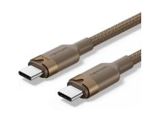 Cable USB 2.0 Tipo-C 5A Vention TRIJF/ USB Tipo-C Macho - USB Tipo-C Macho/ Hasta 240W/ 480Mbps/ 1m