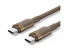 Cable USB 2.0 Tipo-C 5A Vention TRIJH/ USB Tipo-C Macho - USB Tipo-C Macho/ Hasta 240W/ 480Mbps/ 2m