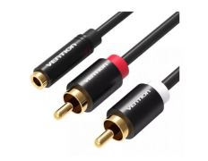 Cable Estéreo Vention Jack 3.5 Hembra a 2x RCA Macho - 1m