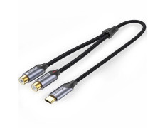 CONVERSOR USB-C/M a RCA/H 2x 0.5 GRIS VENTION