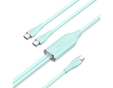 CABLE USB-C/M A 2xUSB-C/M 1.5 M VERDE VENTION