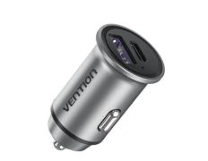 Cargador de Coche Vention 1xUSB-Tipo C/ 1xUSB