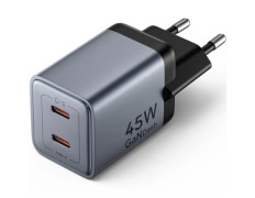 Cargador de Pared GaN Vention FCDH0-EU/ 2xUSB Tipo-C