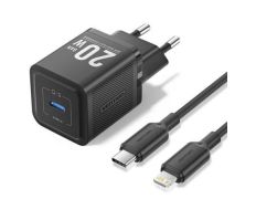 Cargador de Pared GaN Vention TZ-FEPB0-EU-02/ 1xUSB Tipo-C + Cable Lightning