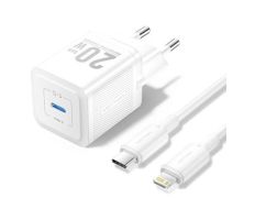 Cargador de Pared GaN Vention TZ-FEPW0-EU-02 con 1xUSB Tipo-C + Cable Lightning