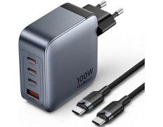 Cargador de Pared GaN Vention con 3xUSB Tipo-C/1xUSB