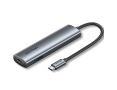 Docking USB Tipo-C Vention TGLHB/ 1xUSB Tipo-C/ 2xUSB/ 1xHDMI 4K/ 1xUSB Tipo-C PD - Gris