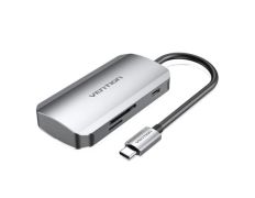 Docking USB Tipo-C Vention TNHHB con 3xUSB, 1xUSB Tipo-C PD y 1xLector Tarjetas SD/MicroSD