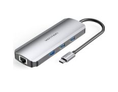 Docking USB Tipo-C Vention TOKHB/ 1xHDMI 4K/ 3xUSB/ 1xUSB Tipo-C PD/ 1xRJ45/ 1xLector Tarjetas SD y MicroSD
