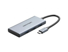 Docking USB Tipo-C Vention TOOHB/ 1xHDMI 4K/ 3xUSB/ 1xLector Tarjetas - Gris