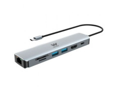 Docking USB Tipo-C Woxter PE26-181: HDMI 4K, USB x2, Lector de Tarjetas, RJ45, MicroUSB