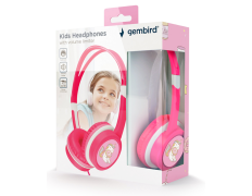Auriculares Gembird MHP-JR-PK Rosa para Niños con Limitador de Volumen