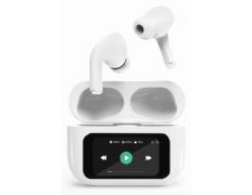 Auriculares Gembird TWS-LCD-ANC-01-W Bluetooth 5.3 con Cancelación Activa de Ruido y Estuche con Pantalla LCD