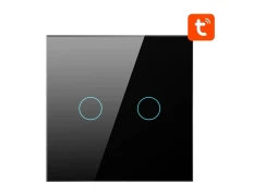 Interruptor Táctil Inteligente Avatto LZTS02 ZigBee 2 Botones Negro