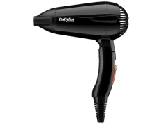 BaByliss Travel Dry 2000 - Secador de Pelo Negro, Potente y Compacto