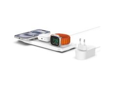 BASE CARGA BELKIN MAGSAFE 3 en 1 iPhone AirPods Watch Blanco